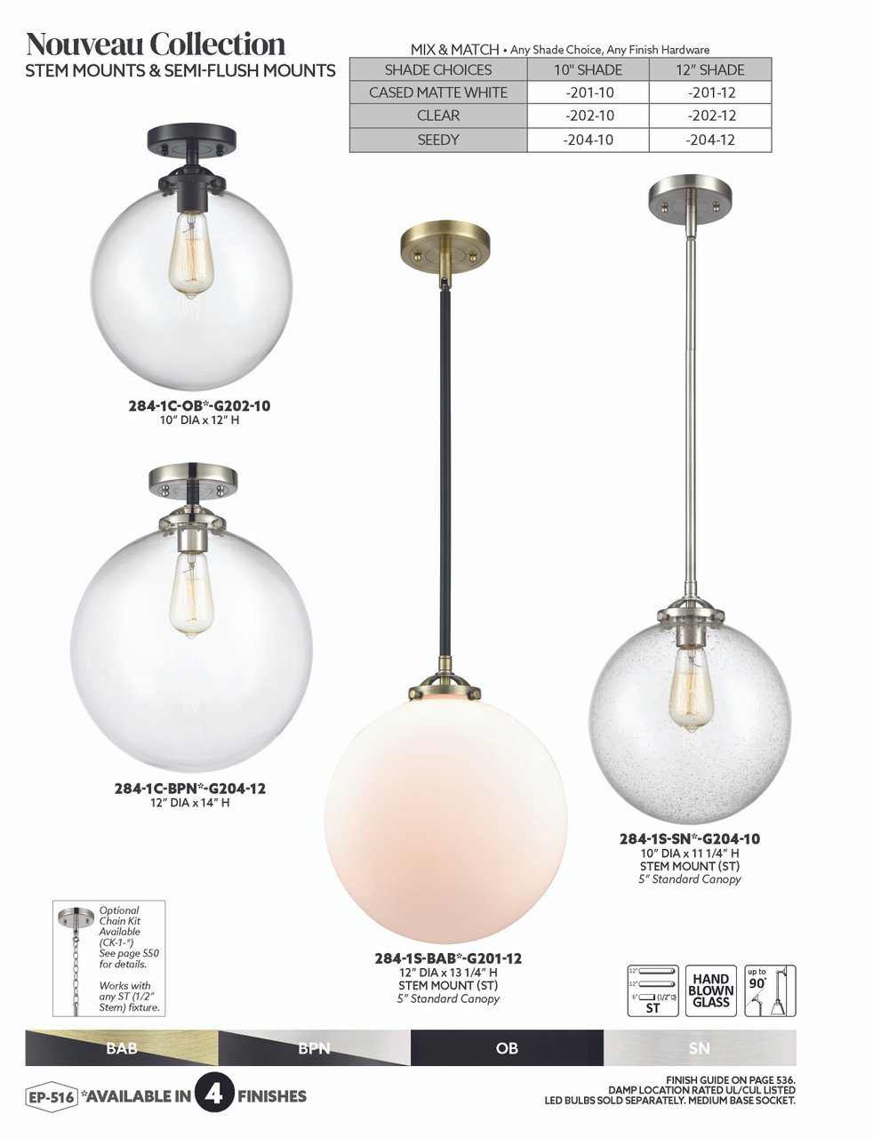 INNOVATIONS LIGHTING 284-1C-SN-G204-12 XX-Large Beacon 1 Light Semi-Flush Mount, Brushed Satin Nickel
