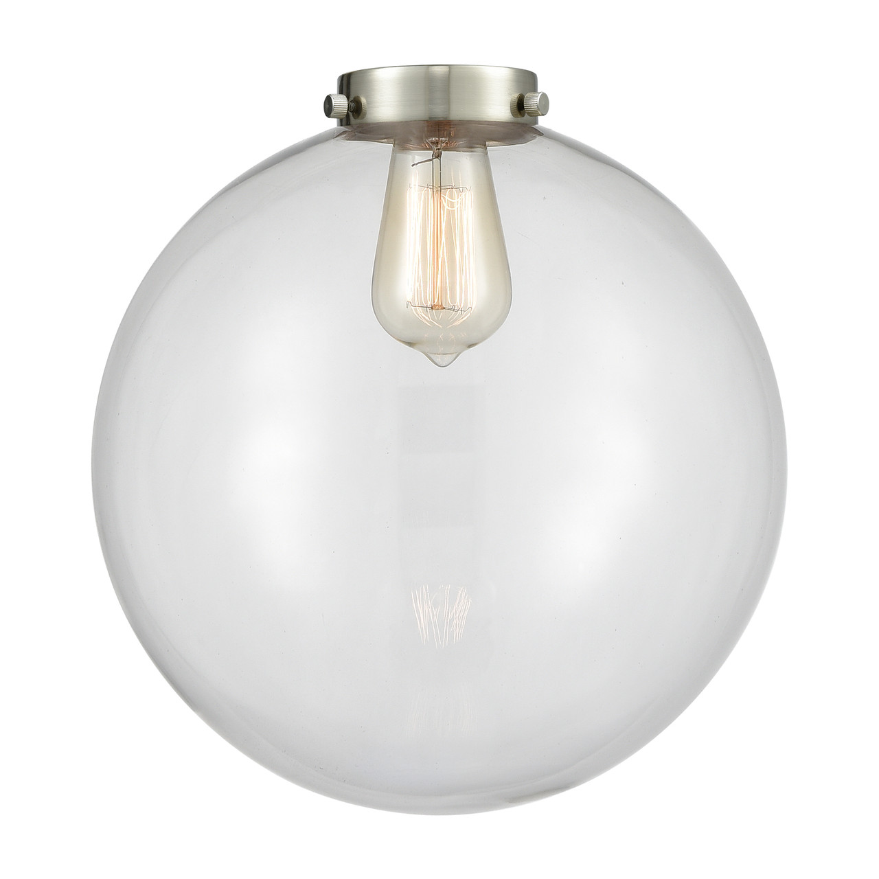 INNOVATIONS LIGHTING 284-1C-SN-G202-12-LED Nouveau 1-Light Semi-Flush Mount, Brushed Satin Nickel