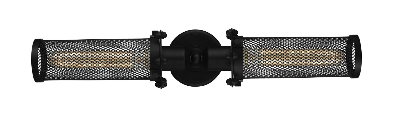 INNOVATIONS LIGHTING 900-2W-BK-CE216-BK Quincy Hall 2 Light Bath Vanity Light, Matte Black