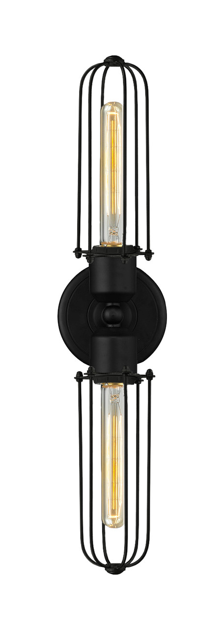 INNOVATIONS LIGHTING 900-2W-BK-CE225-BK Muselet 2 Light Bath Vanity Light, Matte Black