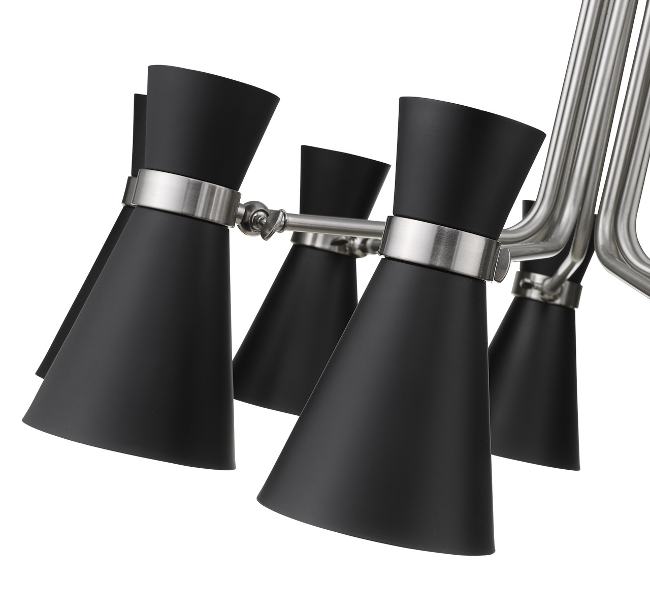 Z-LITE 728-9MB-BN 9 Light Chandelier,Matte Black + Brushed Nickel