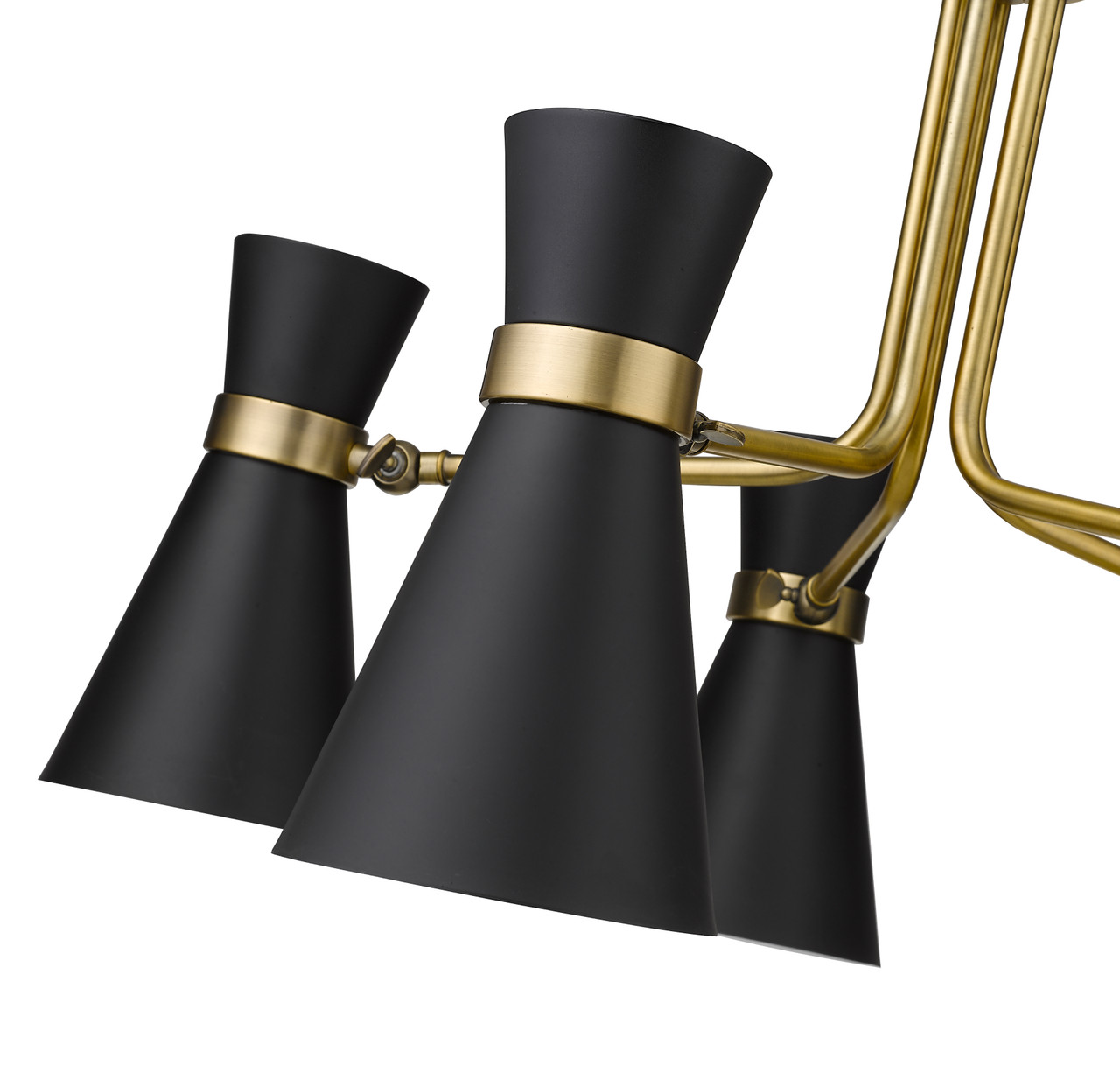 Z-LITE 728-5MB-HBR 5 Light Chandelier,Matte Black + Heritage Brass