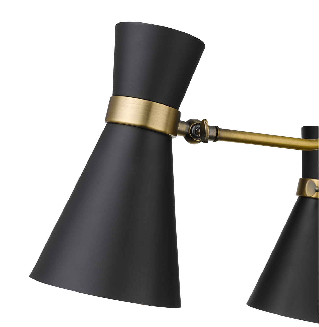Z-LITE 728-3MB-HBR 3 Light Chandelier,Matte Black + Heritage Brass