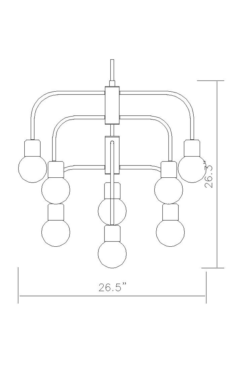 Z-LITE 621-9MB-FB 9 Light Chandelier,Matte Black + Foundry Brass