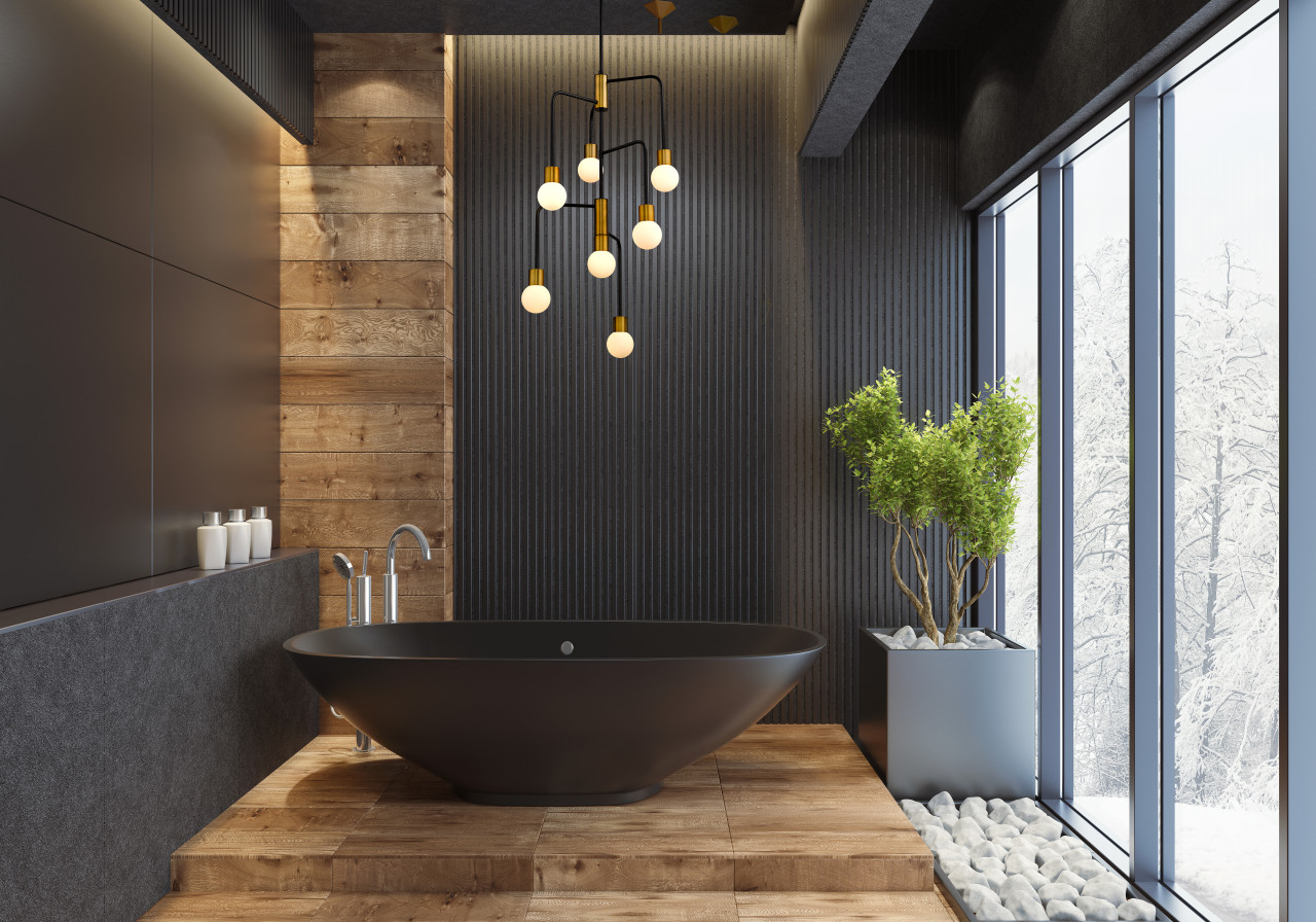 Z-LITE 621-7MB-FB 7 Light Chandelier,Matte Black + Foundry Brass