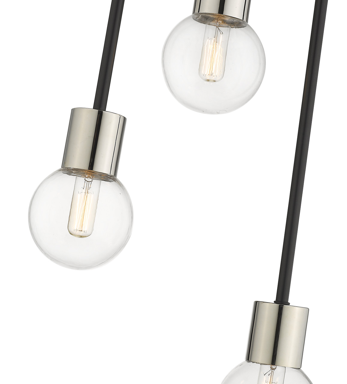 Z-LITE 621-3MB-PN 3 Light Chandelier,Matte Black + Polished Nickel