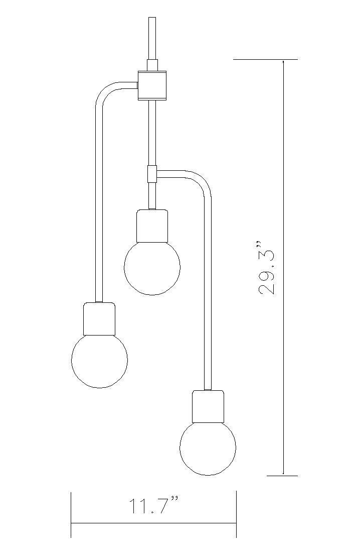 Z-LITE 621-3MB-PN 3 Light Chandelier,Matte Black + Polished Nickel