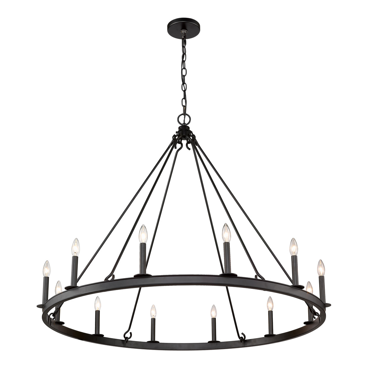 Z-LITE 482R-12MB 12 Light Chandelier,Matte Black