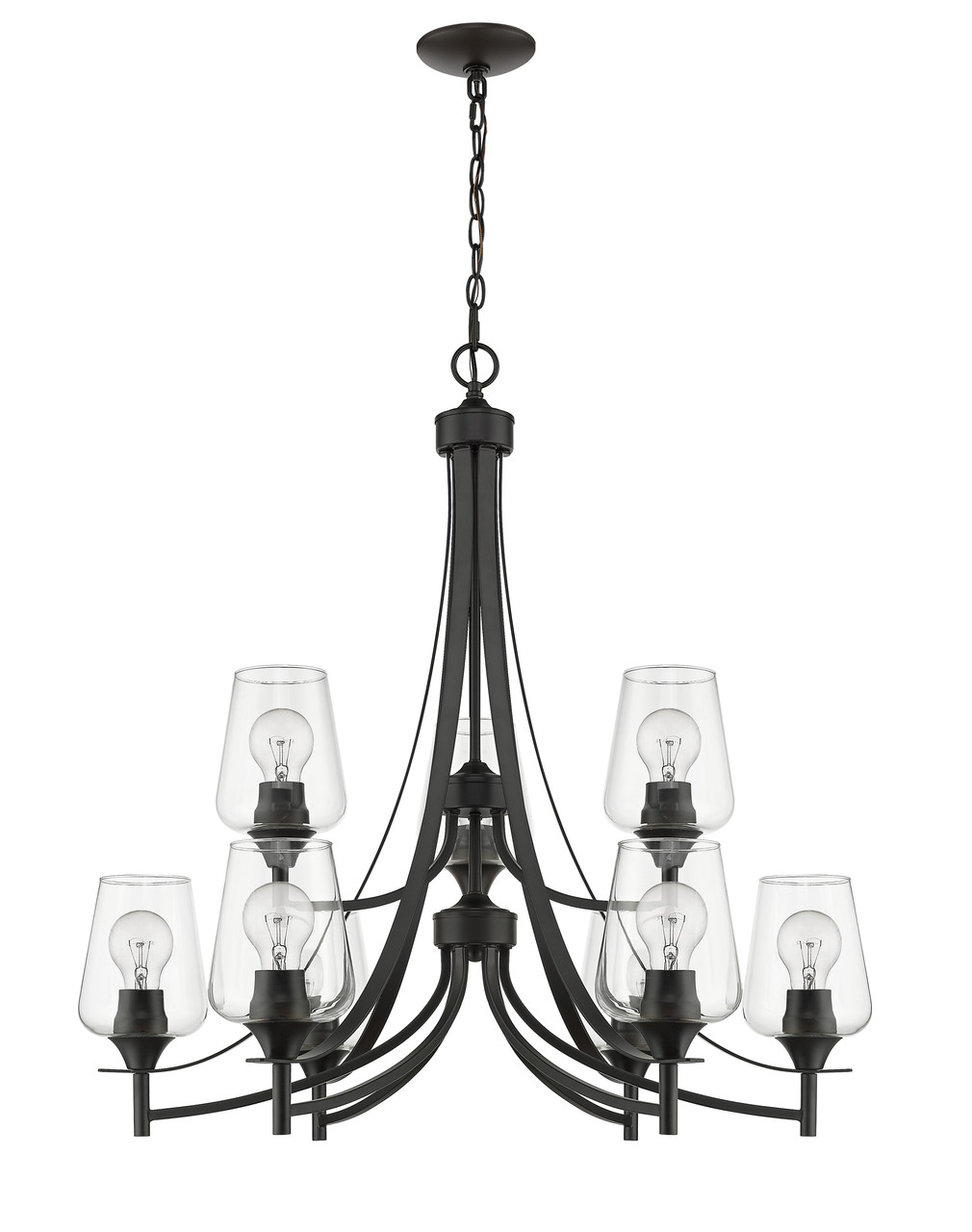 Z-LITE 473-9MB 9 Light Chandelier,Matte Black Z-LITE 473-9MB 9 Light Chandelier,Matte Black