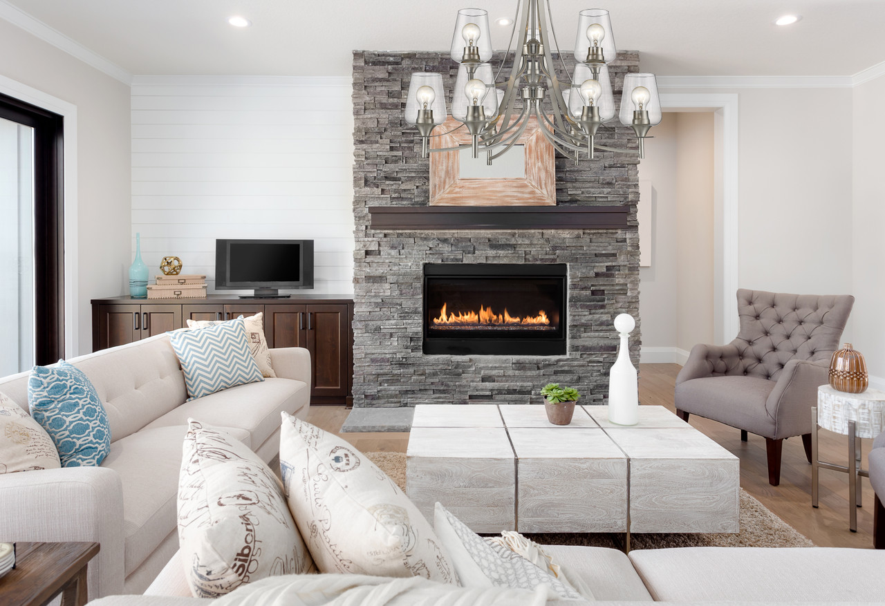 Z-LITE 473-9BN 9 Light Chandelier,Brushed Nickel