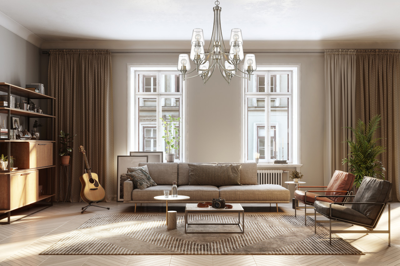 Z-LITE 473-9BN 9 Light Chandelier,Brushed Nickel