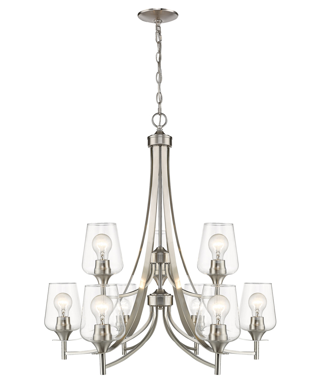 Z-LITE 473-9BN 9 Light Chandelier,Brushed Nickel