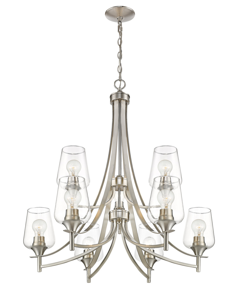 Z-LITE 473-9BN 9 Light Chandelier,Brushed Nickel