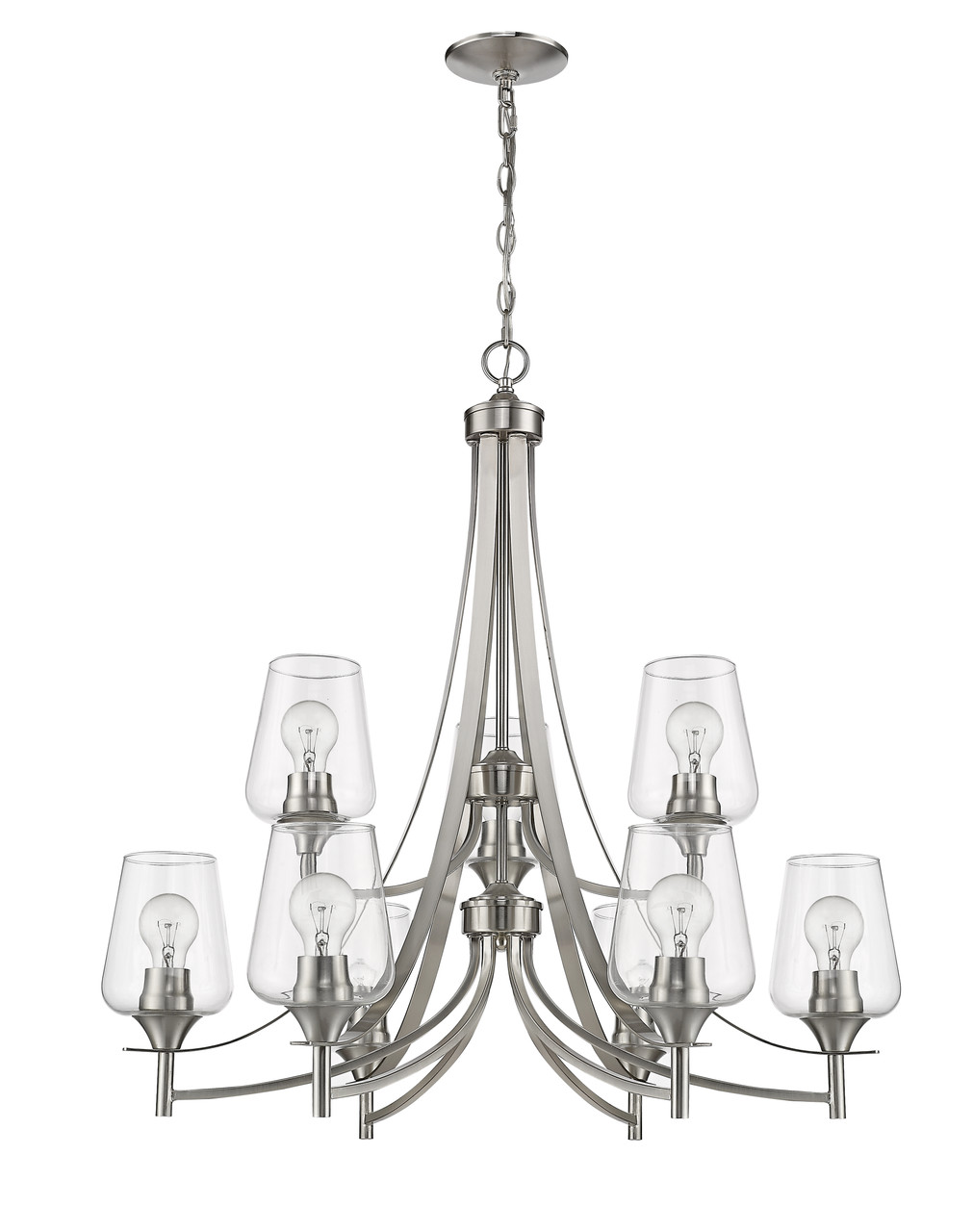 Z-LITE 473-9BN 9 Light Chandelier,Brushed Nickel