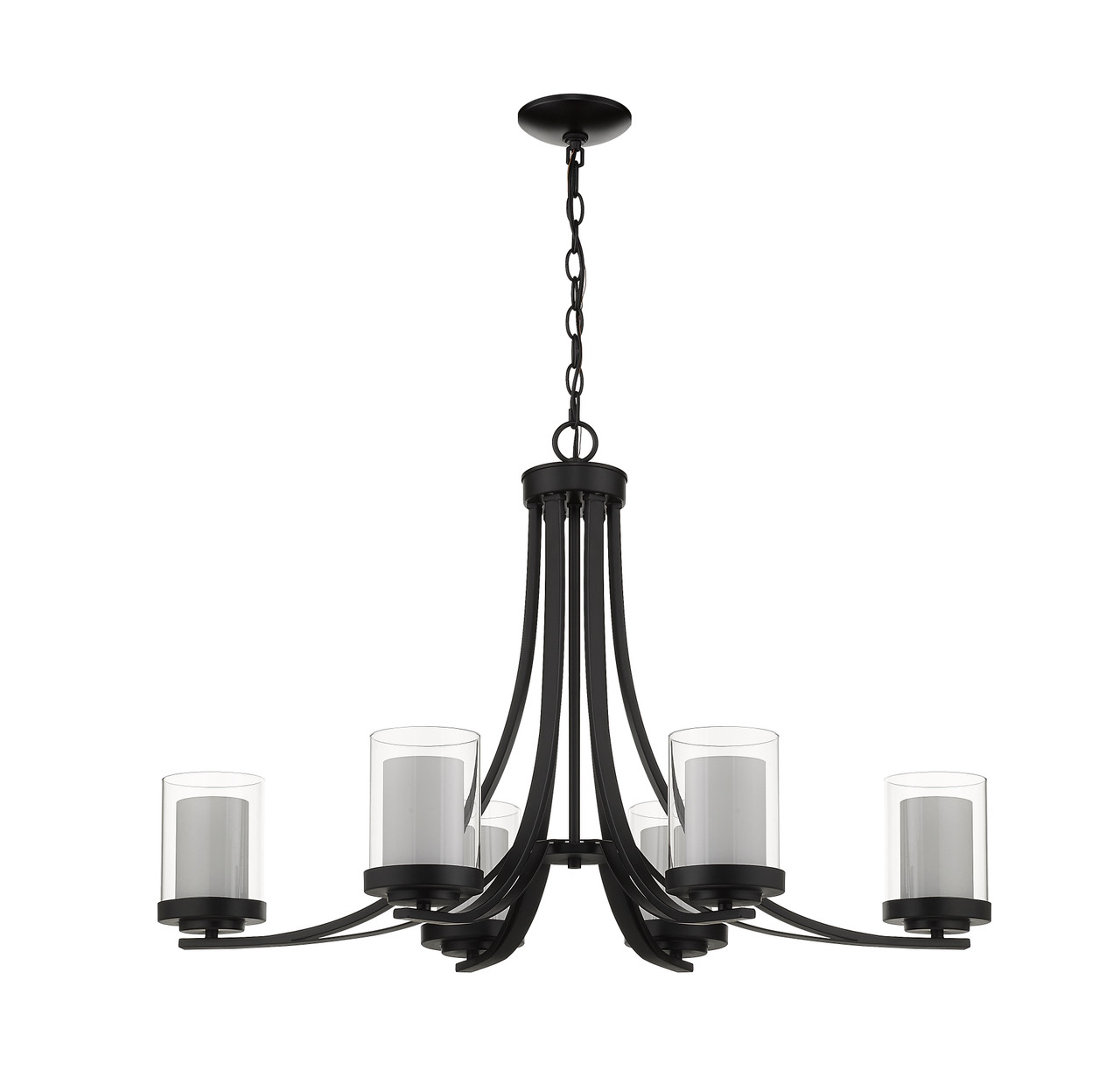 Z-LITE 426-6-MB 6 Light Chandelier,Matte Black