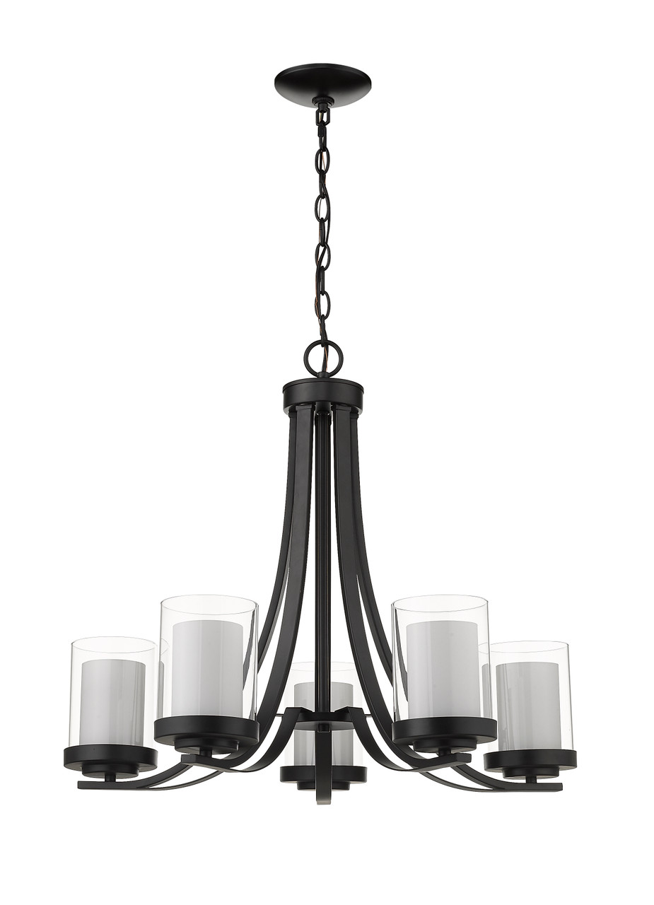 Z-LITE 426-5-MB 5 Light Chandelier,Matte Black