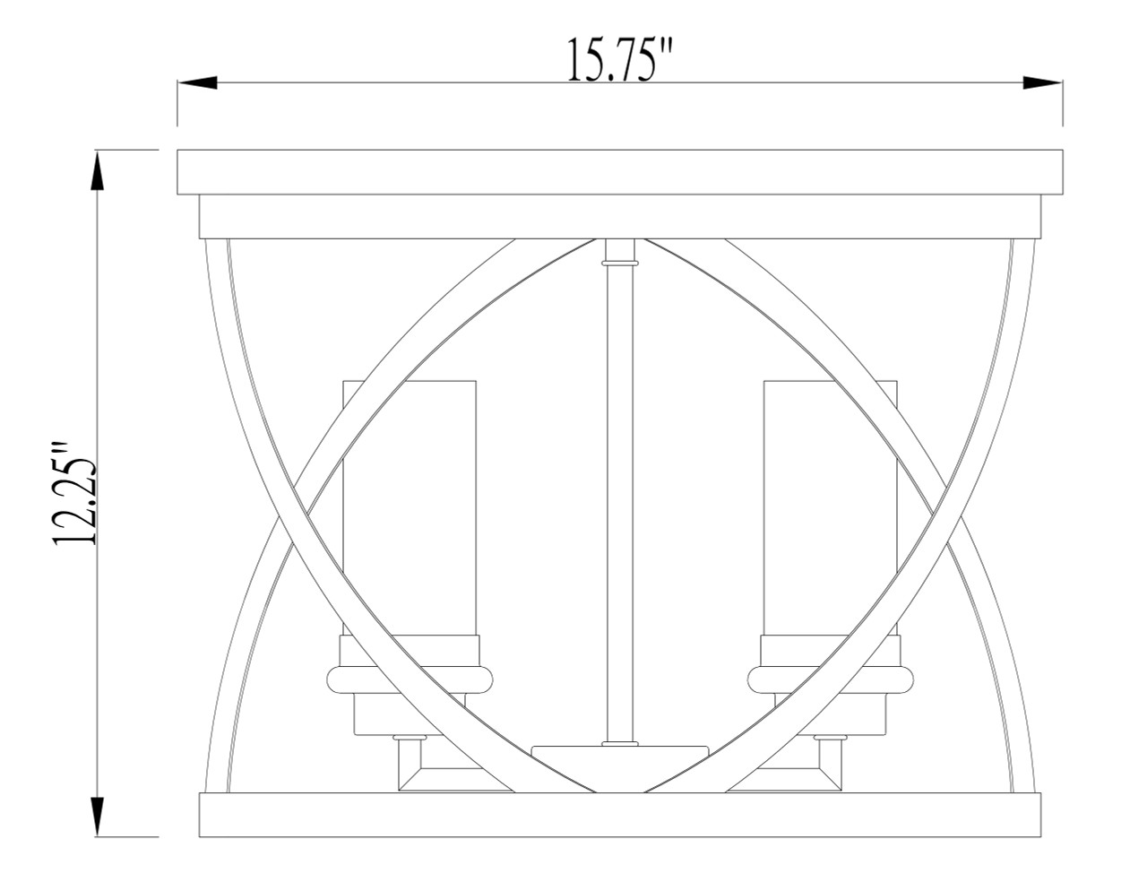 Z-LITE 481F16-MB-BN 4 Light Flush Mount,Matte Black + Brushed Nickel