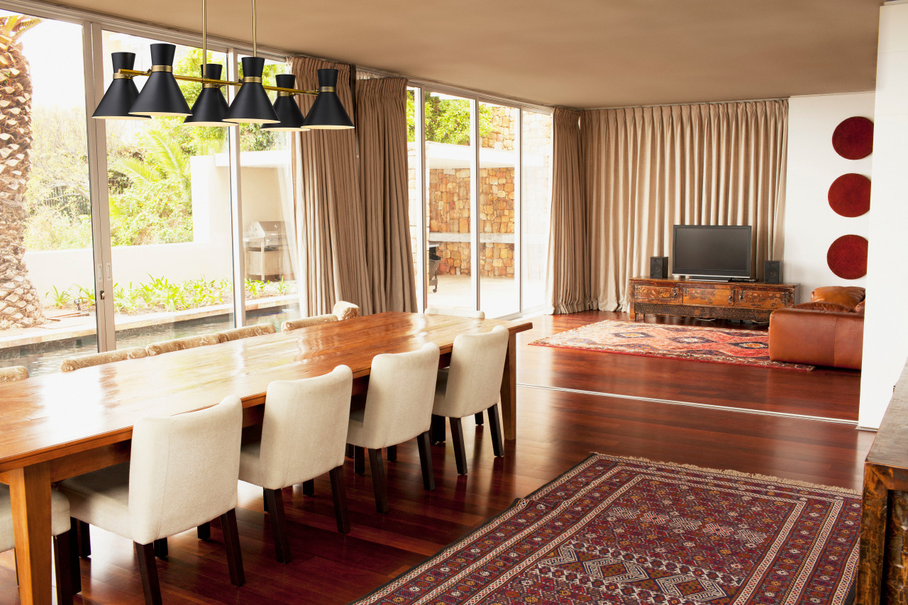 Z-LITE 728-6L-MB-HBR 6 Light Island/Billiard,Matte Black + Heritage Brass