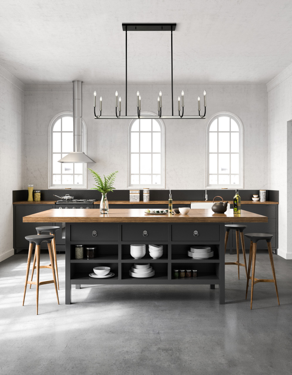 Z-LITE 479-12L-MB-BN 12 Light Island/Billiard,Matte Black + Brushed Nickel