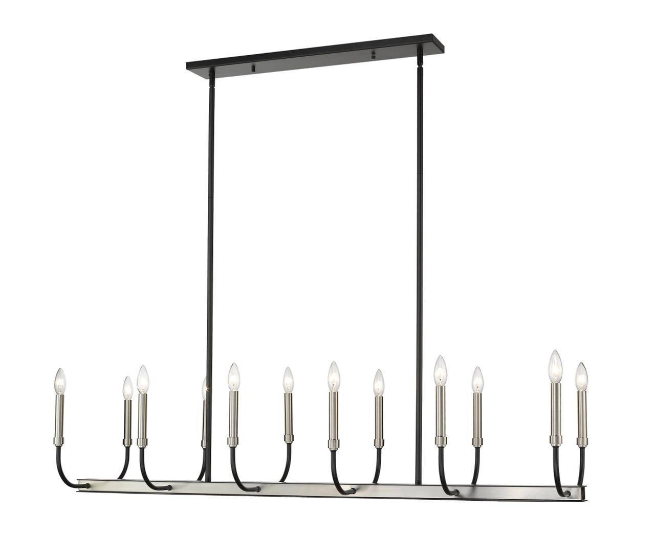 Z-LITE 479-12L-MB-BN 12 Light Island/Billiard,Matte Black + Brushed Nickel