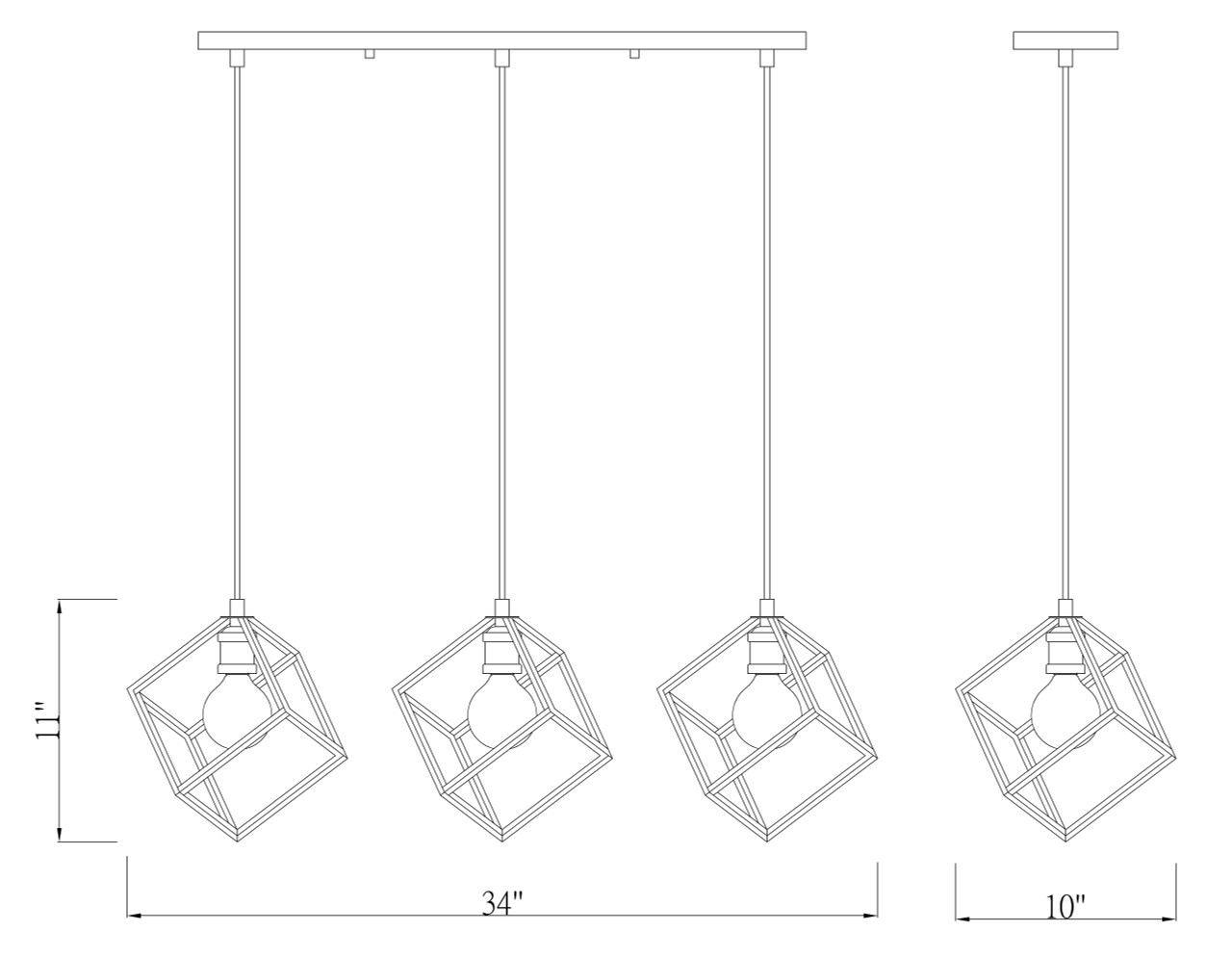 Z-LITE 478-3L-BRZ-OBR 3 Light Island/Billiard,Bronze + Olde Brass