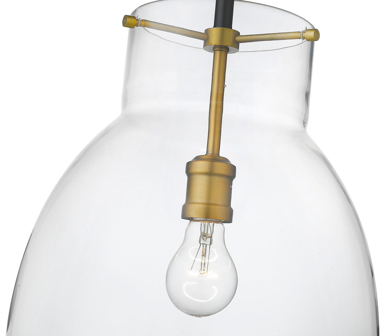 Z-LITE 476P-ROD-MB-OBR 1 Light Mini Pendant,Matte Black + Olde Brass