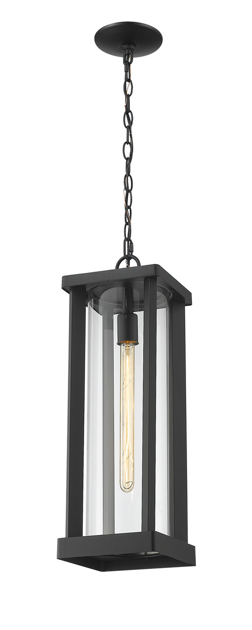 Z-LITE 586CHB-BK 1 Light Outdoor Chain Mount Ceiling Fixture,Black