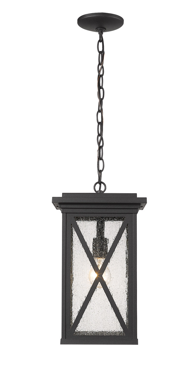 Z-LITE 583CHB-BK 1 Light Outdoor Chain Mount Ceiling Fixture,Black