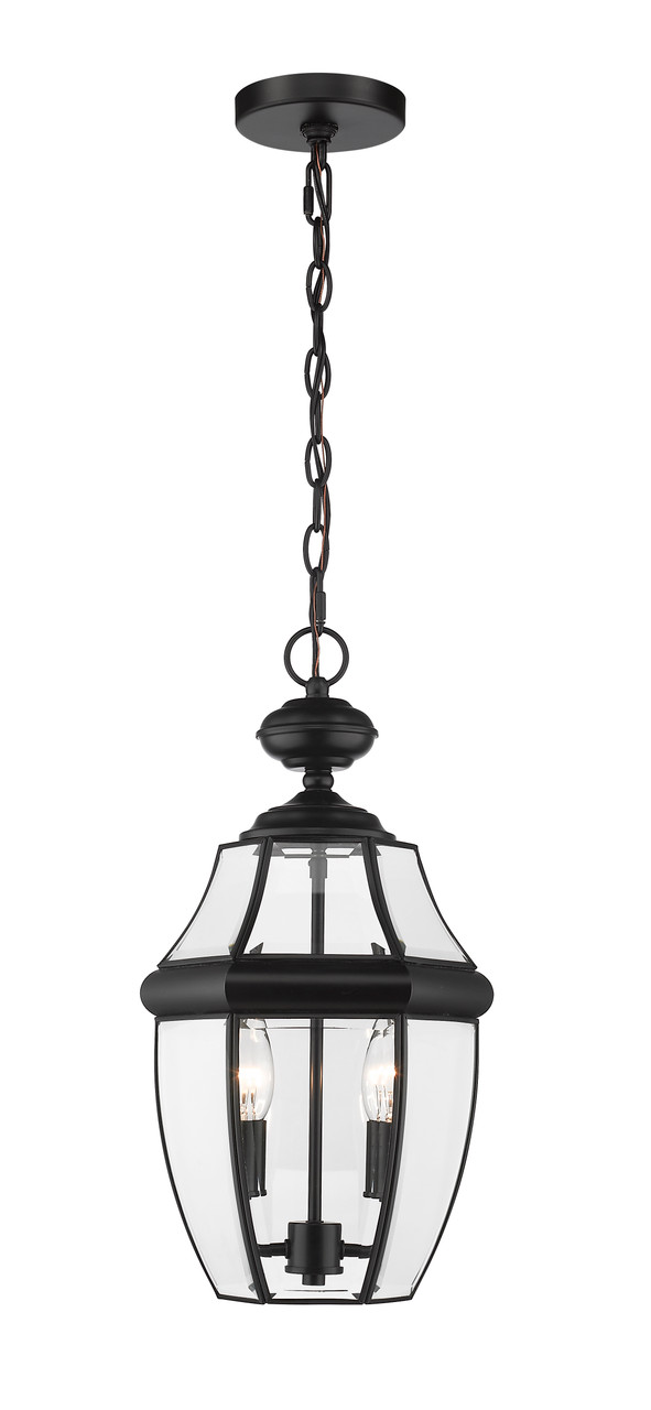 Z-LITE 580CHM-BK 2 Light Outdoor Chain Mount Ceiling Fixture,Black