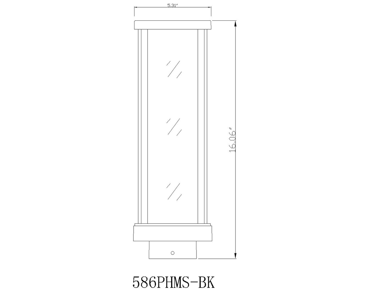 Z-LITE 586PHMS-BK 1 Light Outdoor Post Mount Fixture,Black