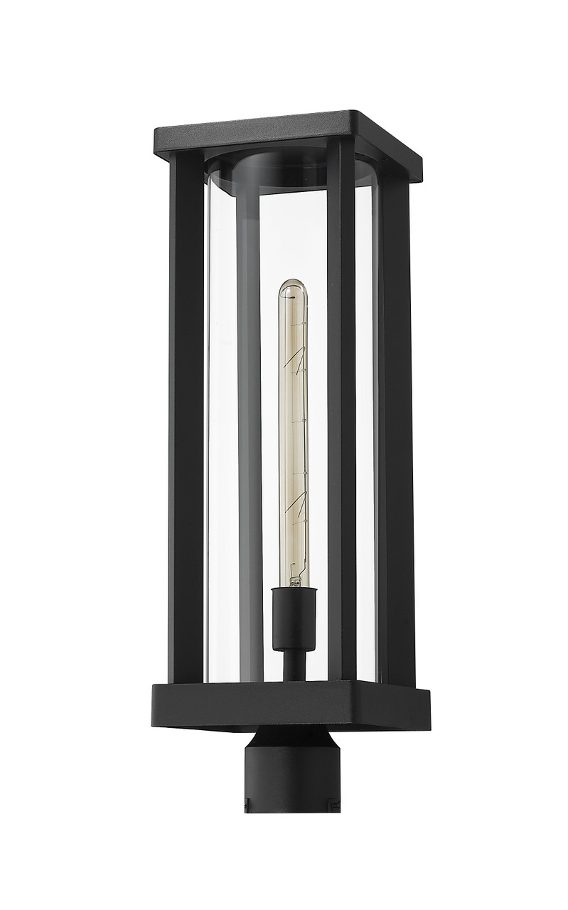 Z-LITE 586PHBR-BK 1 Light Outdoor Post Mount Fixture,Black