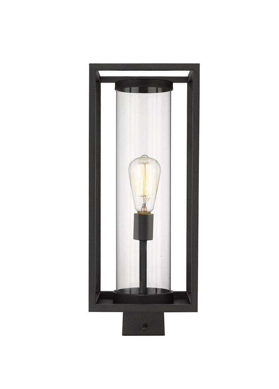 Z-LITE 584PHMS-BK 1 Light Outdoor Post Mount Fixture,Black