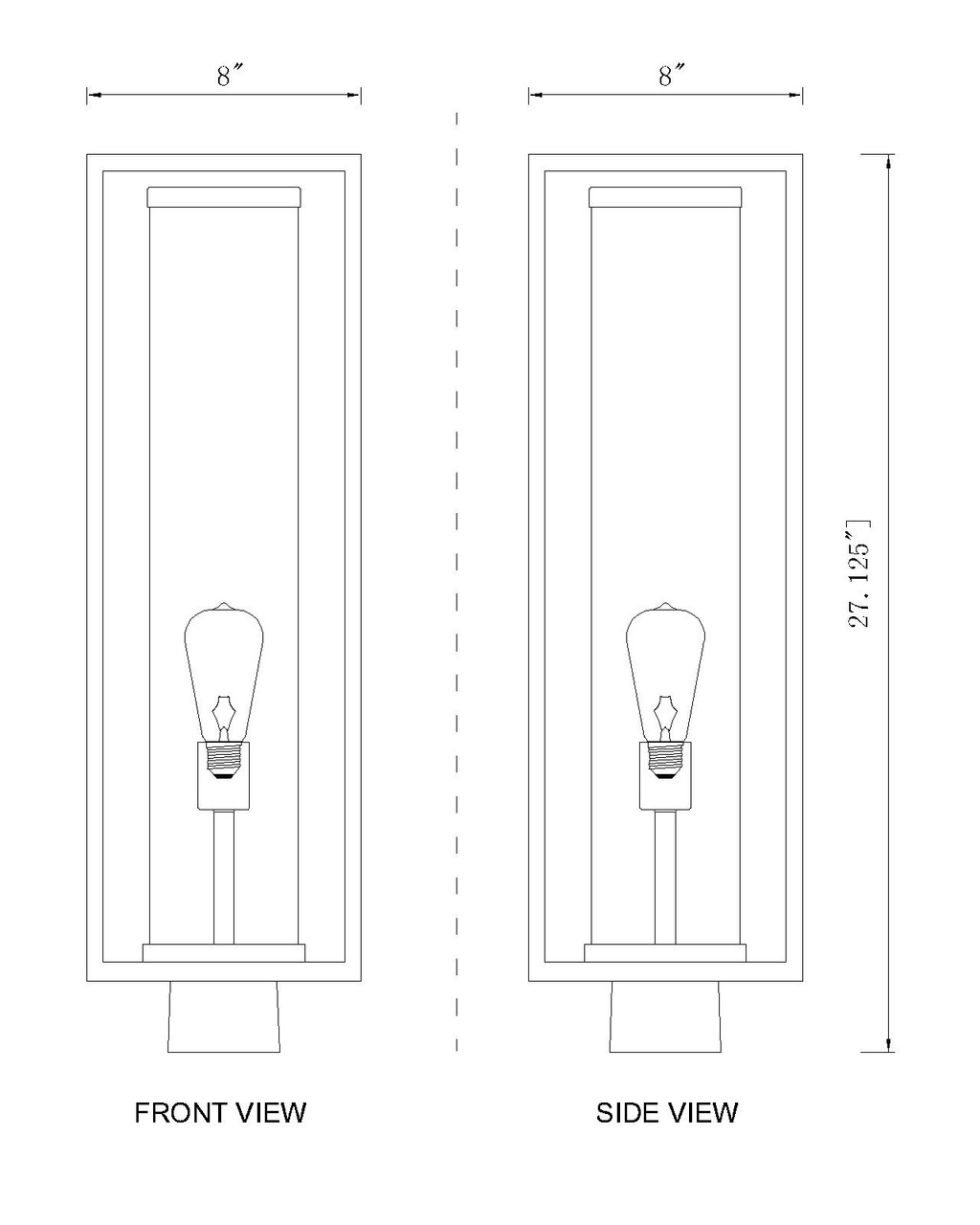 Z-LITE 584PHBS-BK 1 Light Outdoor Post Mount Fixture,Black