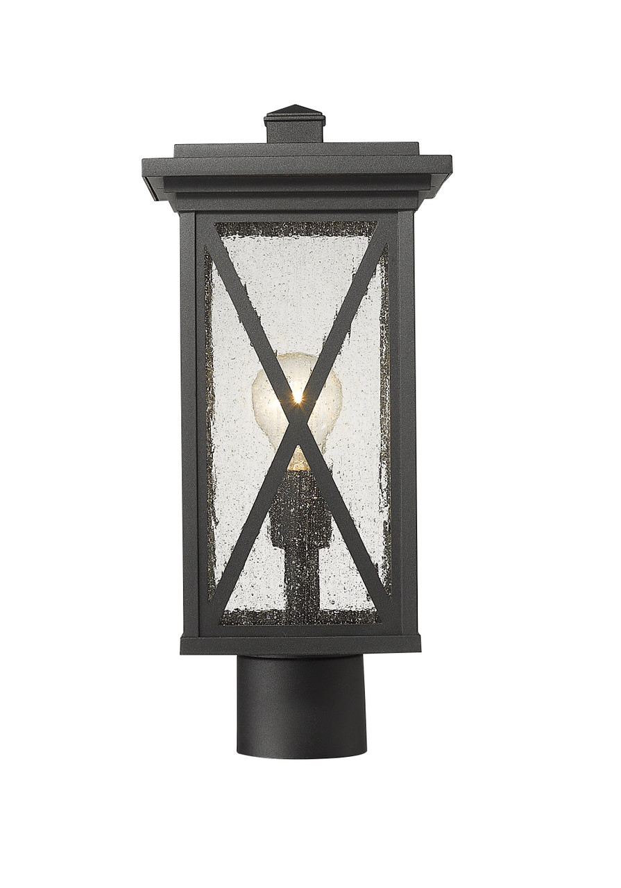 Z-LITE 583PHMR-BK 1 Light Outdoor Post Mount Fixture,Black