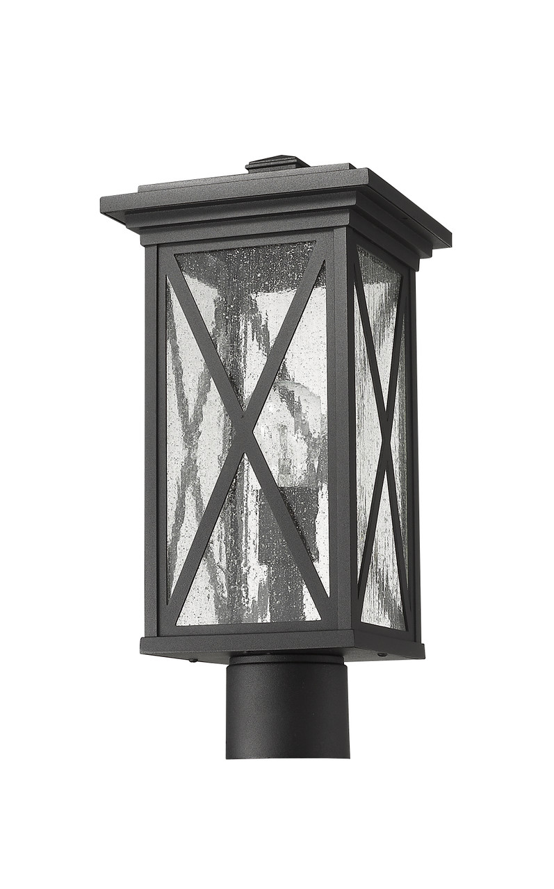 Z-LITE 583PHMR-BK 1 Light Outdoor Post Mount Fixture,Black