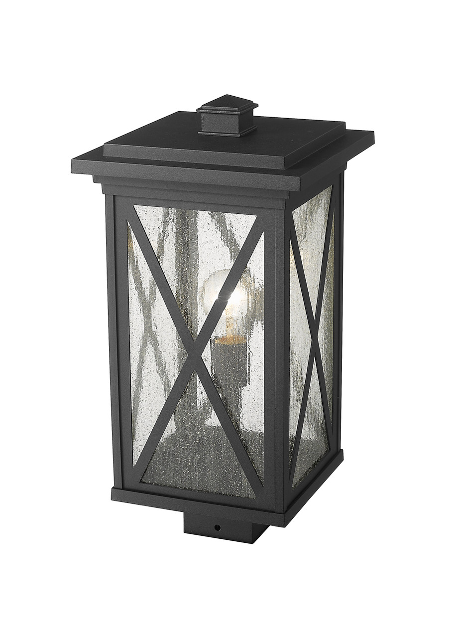 Z-LITE 583PHBS-BK 1 Light Outdoor Post Mount Fixture,Black