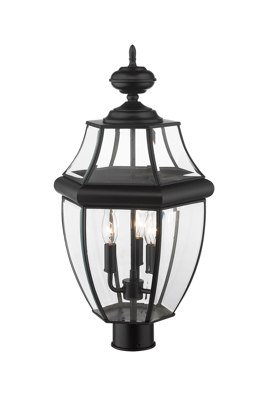 Z-LITE 580PHB-BK 3 Light Outdoor Post Mount Fixture,Black