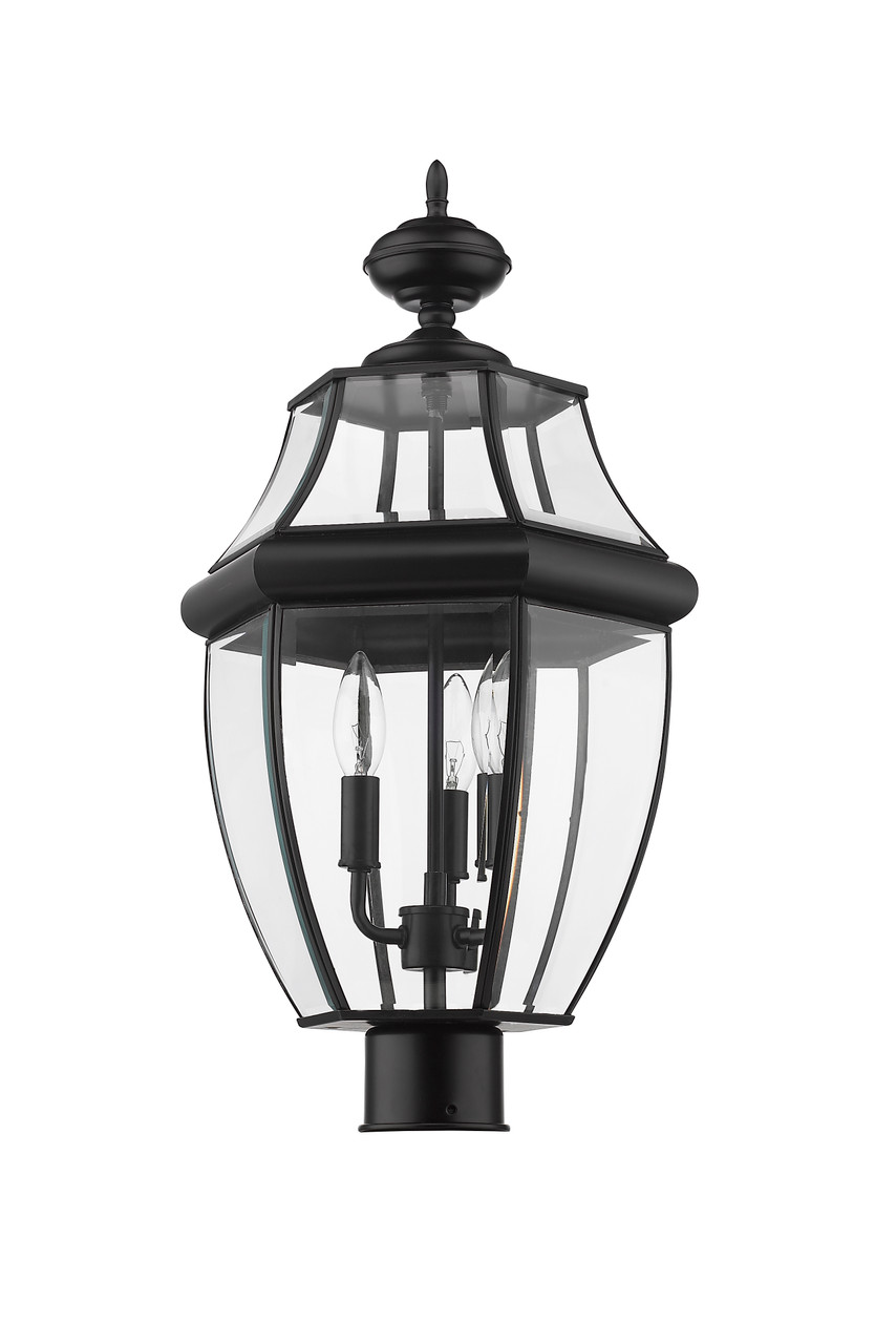 Z-LITE 580PHB-BK 3 Light Outdoor Post Mount Fixture,Black