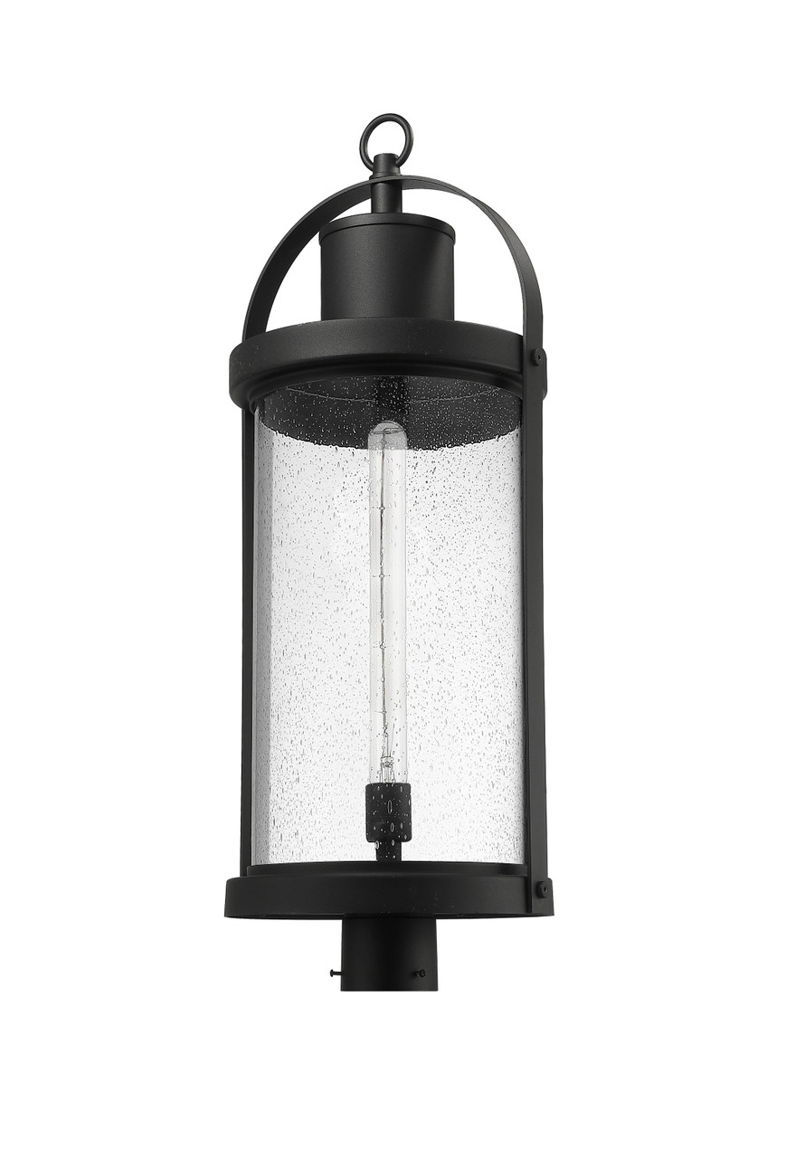 Z-LITE 569PHXL-BK 1 Light Outdoor Post Mount Fixture,Black