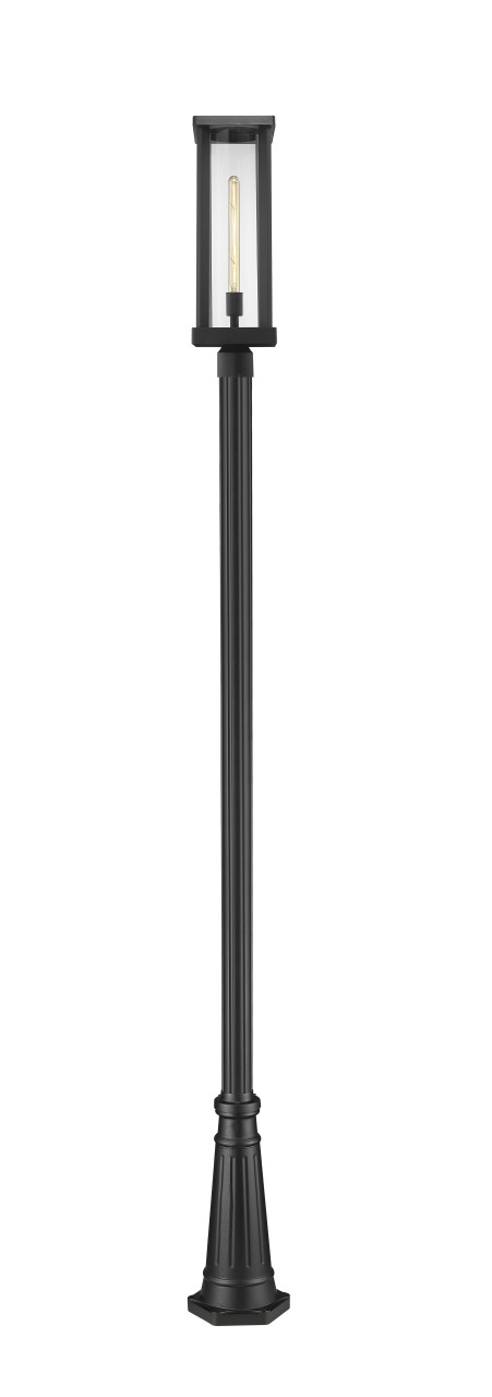 Z-LITE 586PHBR-519P-BK 1 Light Outdoor Post Mounted Fixture,Black