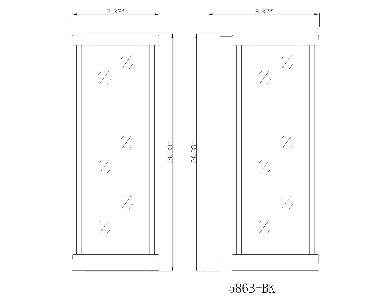 Z-LITE 586B-BK 1 Light Outdoor Wall Sconce,Black