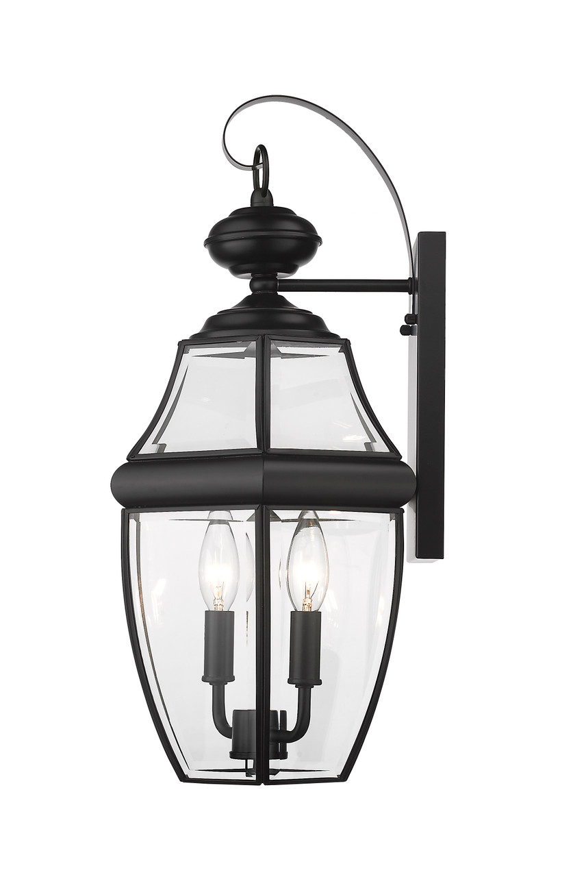 Z-LITE 580M-BK 2 Light Outdoor Wall Sconce,Black