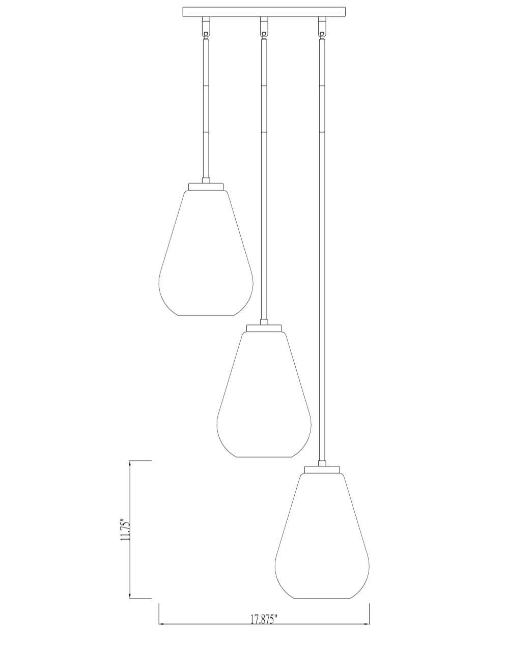 Z-LITE 488P8-3R-OBR 3 Light Pendant,Olde Brass