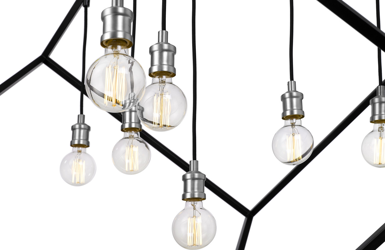 Z-LITE 478P44-MB-BN 7 Light Pendant,Matte Black + Brushed Nickel