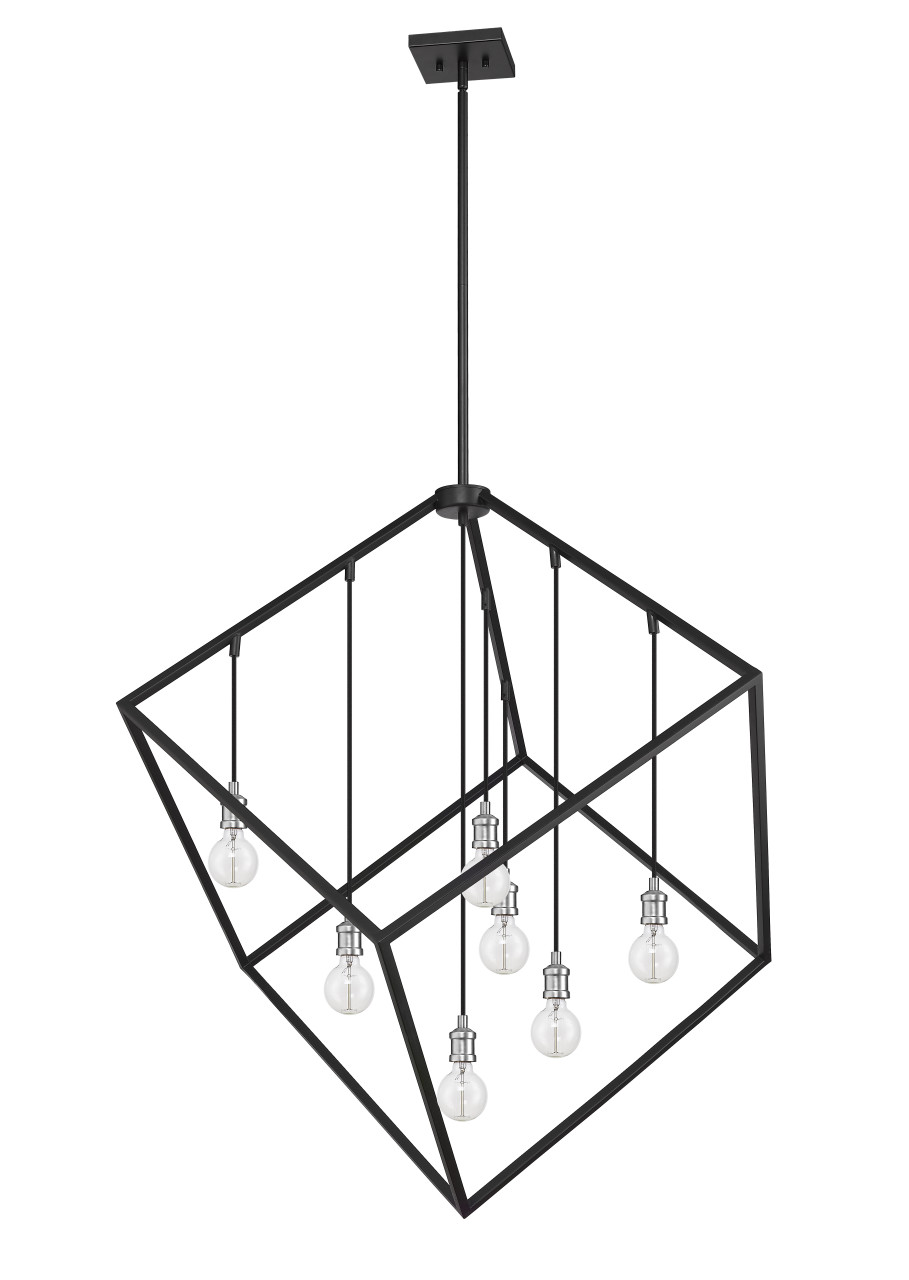 Z-LITE 478P44-MB-BN 7 Light Pendant,Matte Black + Brushed Nickel