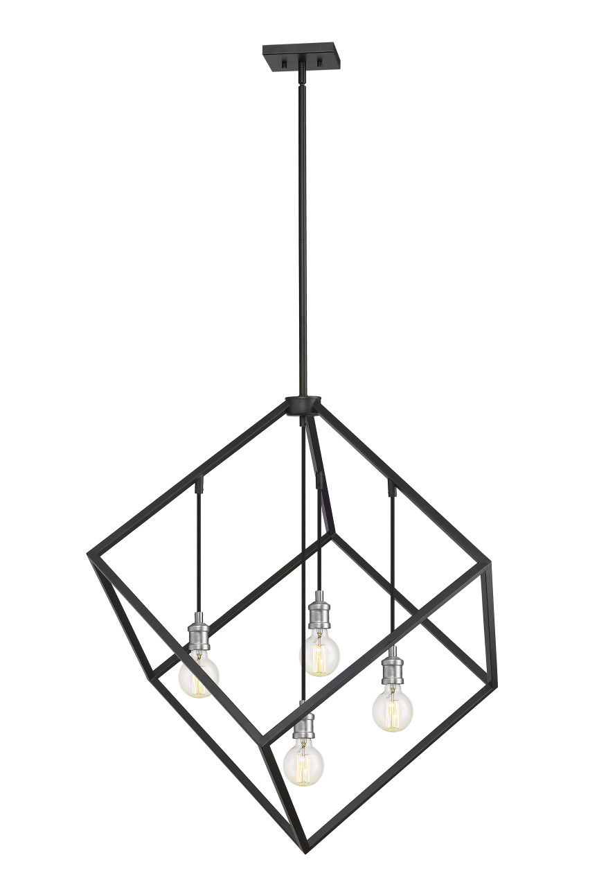 Z-LITE 478P34-MB-BN 4 Light Pendant,Matte Black + Brushed Nickel