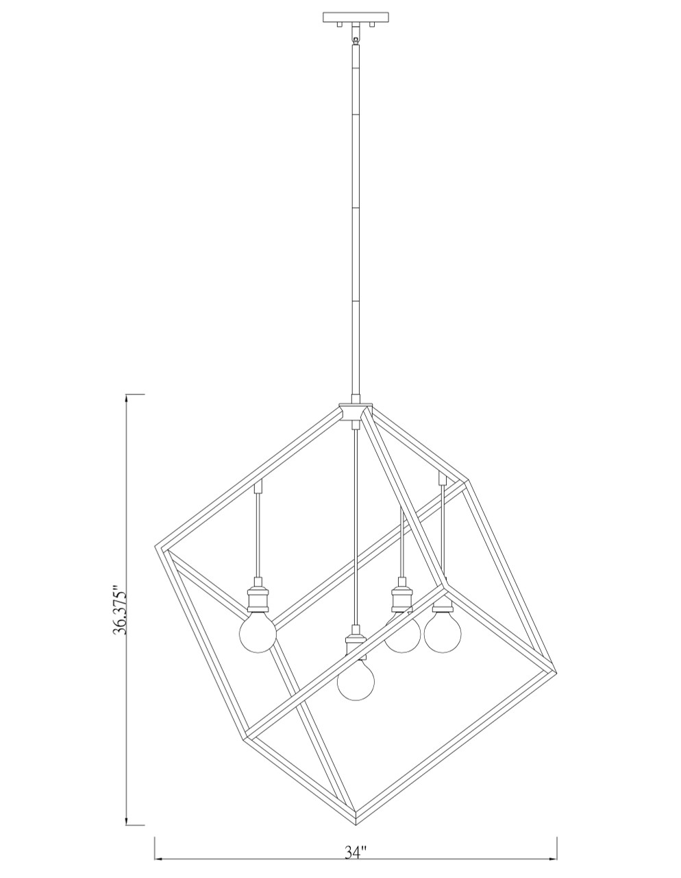 Z-LITE 478P34-MB-BN 4 Light Pendant,Matte Black + Brushed Nickel