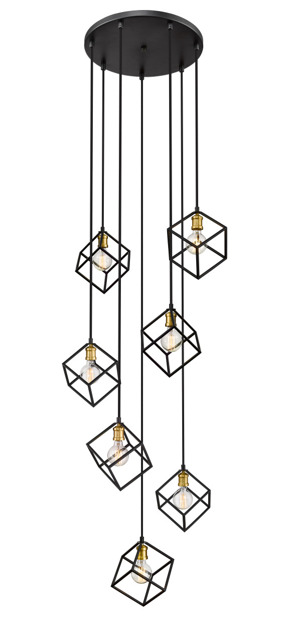 Z-LITE 478-7BRZ-OBR 7 Light Pendant,Bronze + Olde Brass