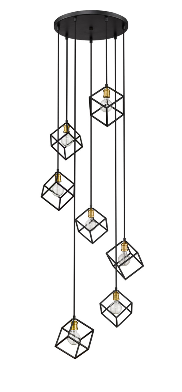 Z-LITE 478-7BRZ-OBR 7 Light Pendant,Bronze + Olde Brass