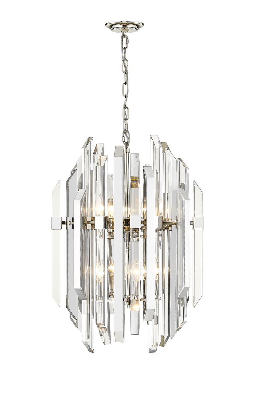 Z-LITE 4006-8PN 9 Light Pendant,Polished Nickel Z-LITE 4006-8PN 9 Light Pendant,Polished Nickel